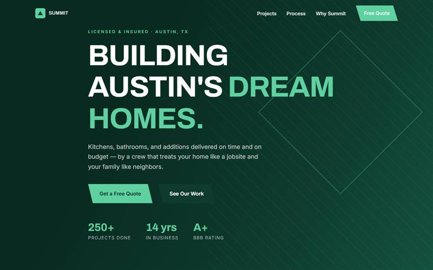Summit Remodeling — example contractor website by ATX Site Pro